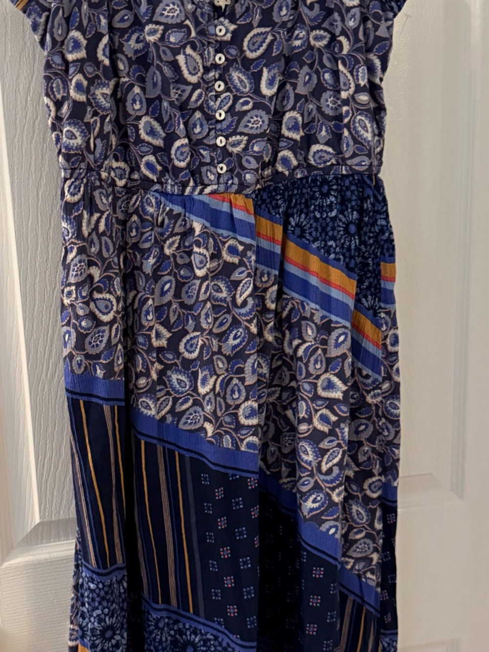 aerie patchwork boho dress - large - nwt